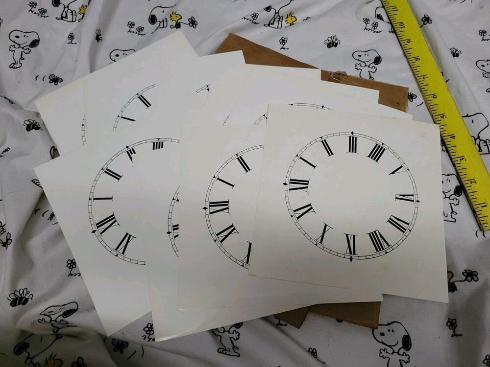 Lot Of 8 - Vintage Clock Dials Dial Face Paper